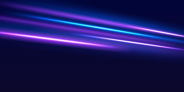 La velocidad de la línea de la policía rayos láser horizontales rayos de luz magia brillante línea de luz de neón senderos púrpura