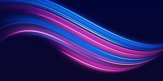 La velocidad de la línea de la policía rayos láser horizontales rayos de luz magia brillante línea de luz de neón senderos púrpura