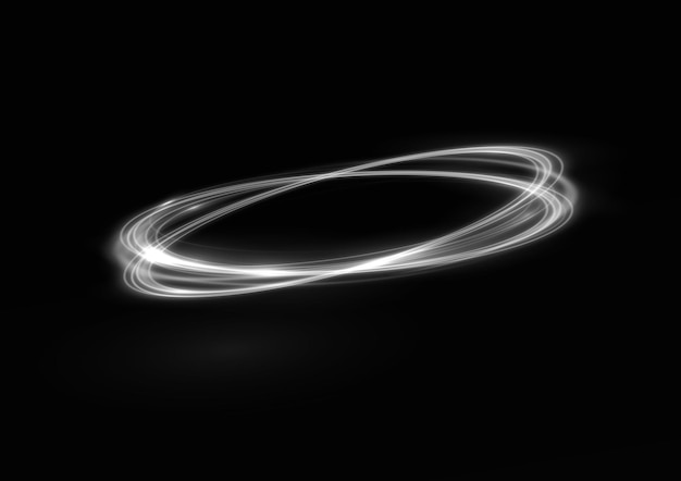 Velocidad de líneas brillantes Chispa de efecto de luz Onda de rastro blanco Círculo luminoso Rastro de giro brillante Vector