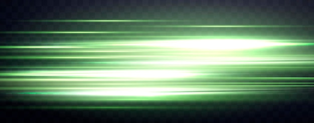 Vector velocidad rayos velocidad luz flujo de neón zoom en movimiento efecto resplandor verde líneas de velocidad rastros de luz coloridos rayas ilustración vectorial de fondo abstracta