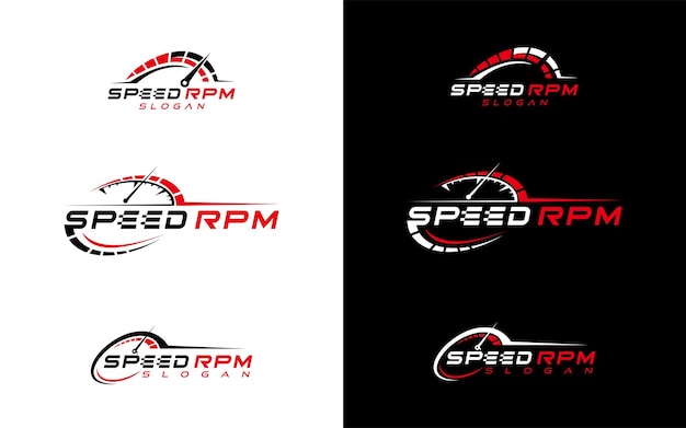 Vector velocidad rpm logotipo moderno