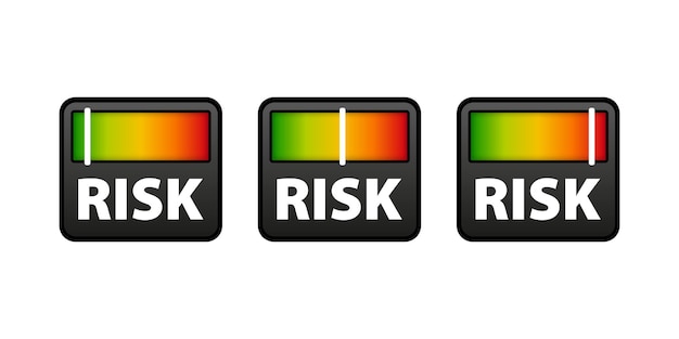 Vector velocímetro de riesgo icono de indicador de riesgo medidor de alto riesgo
