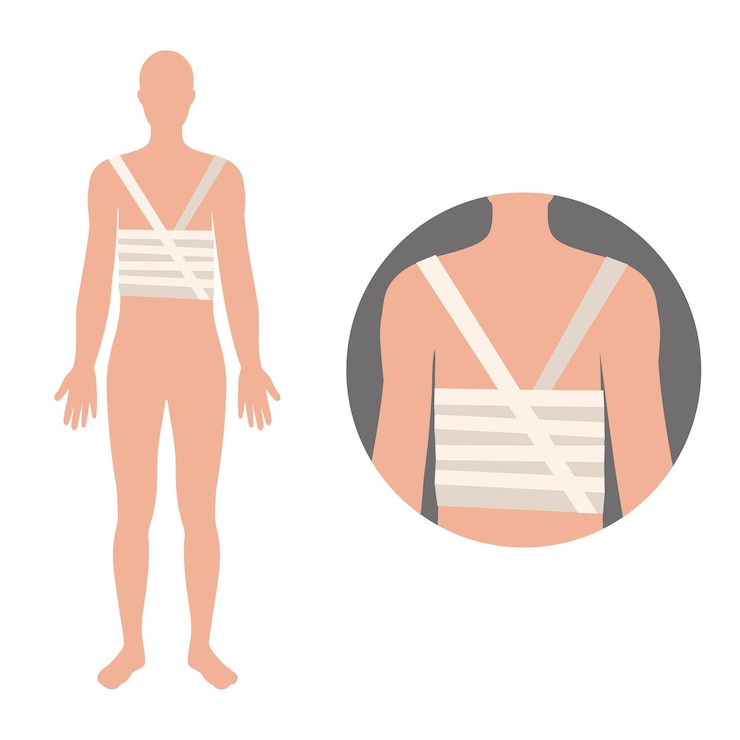Vector vendaje elástico alrededor del cuerpo