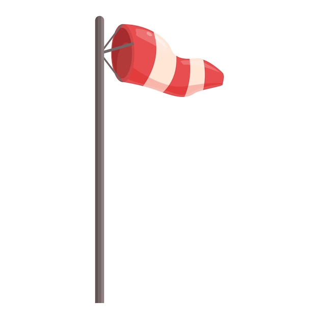 El vendaval rojo y blanco está siendo inflado por el viento