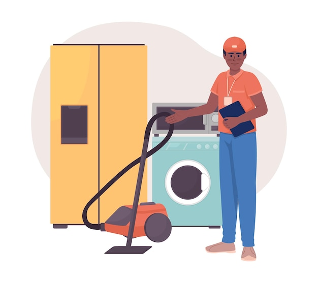 Vendedor consultor 2D vector ilustración aislada
