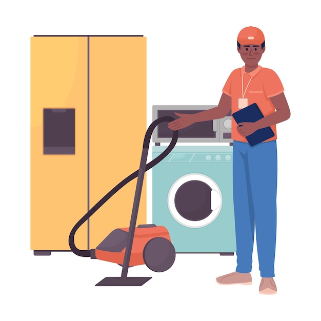 Vendedor consultor 2D vector ilustración aislada