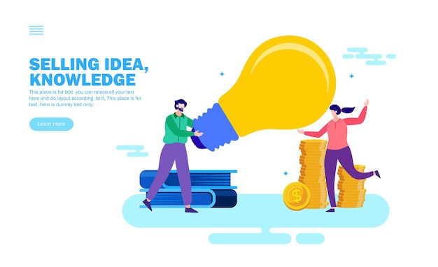 vender ideas conocimiento por dinero dando negocios