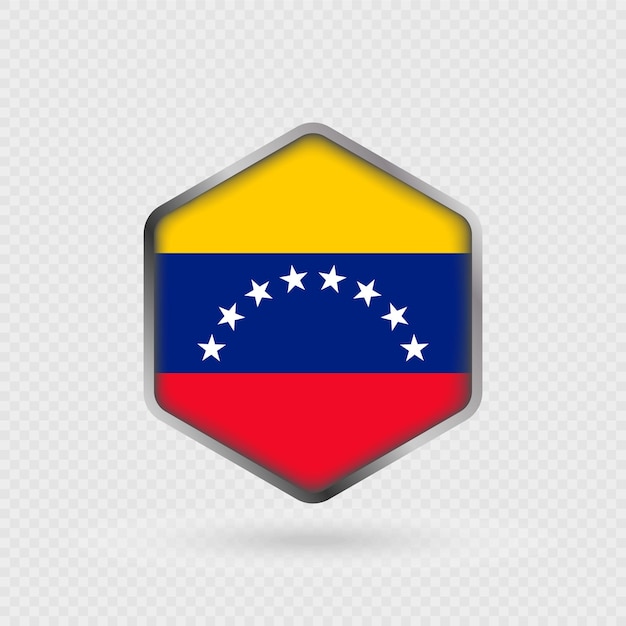 Venezuela Flag Icon in Hexagon Shape