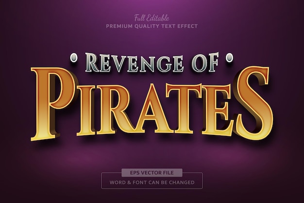 La venganza de los piratas Título del juego Efecto de texto editable Estilo de fuente