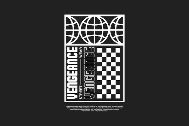 Vengeance Streetwear Elemento gráfico para el diseño de prendas de vestir