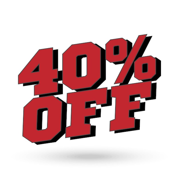 Venta 40 por ciento de descuento banner ilustración vectorial