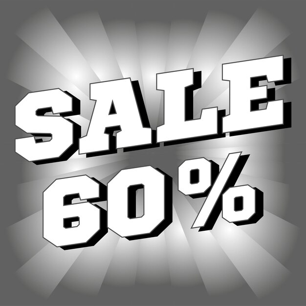 Venta 60 por ciento de descuento banner ilustración vectorial