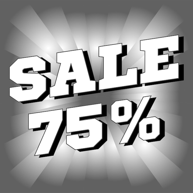 Venta 75 por ciento de descuento banner ilustración vectorial