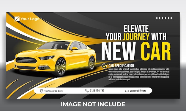 Venta y alquiler de automóviles Medios sociales portada plantilla de banner diseño de miniatura de póster de automóvil