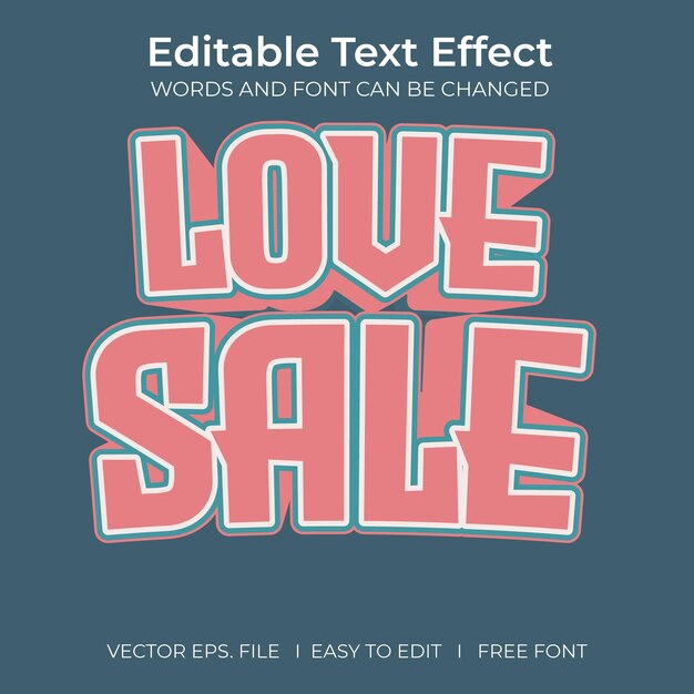 Venta de amor Efecto de texto editable