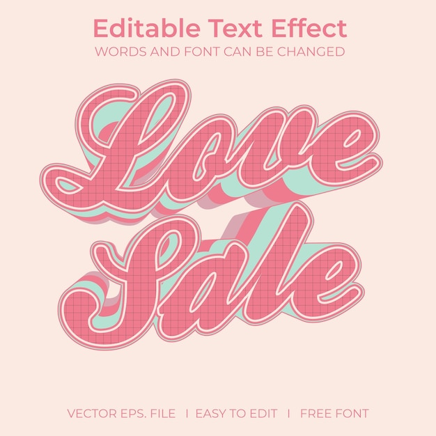 Venta de amor Efecto de texto editable