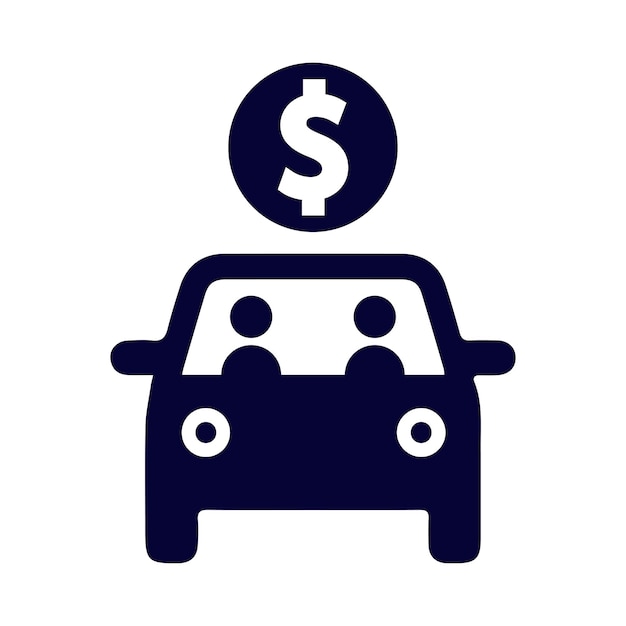 Venta de automóviles dinero en dólares icono de venta de automóviles