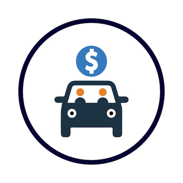 Venta de automóviles dinero en dólares icono de venta de automóviles