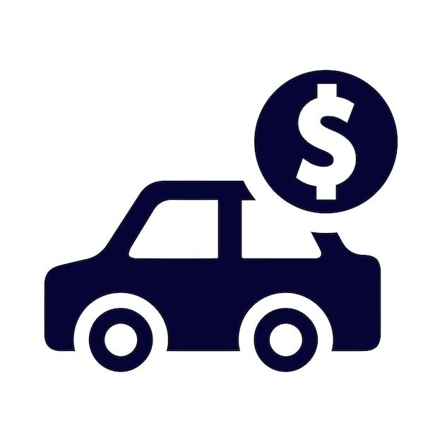 Venta de automóviles dinero en dólares icono de venta de automóviles