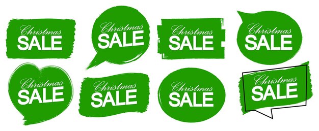Venta de banderas de Navidad plantilla de diseño Conjunto de etiquetas de descuento de Navidad ofrecen insignia nuevo vector de colección