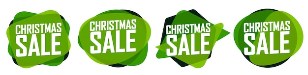 Venta de banderas de Navidad plantilla de diseño Conjunto de etiquetas de descuento de Navidad ofrecen insignia nuevo vector de colección