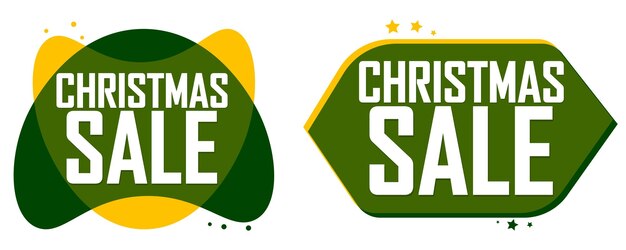 Venta de banderas de Navidad plantilla de diseño Conjunto de etiquetas de descuento de Navidad ofrecen insignia nuevo vector de colección