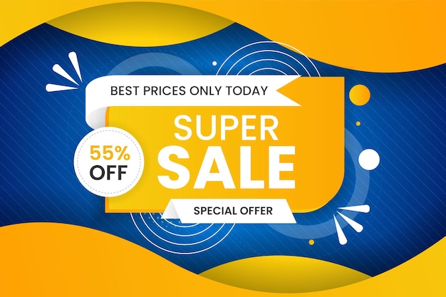 Venta banner plantilla conjunto diseño azul grandes ventas oferta especial ilustración vectorial