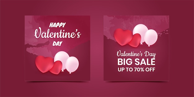 Venta de banner de publicación de redes sociales de san valentín descuento especial