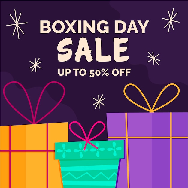 Venta de boxing day de diseño plano