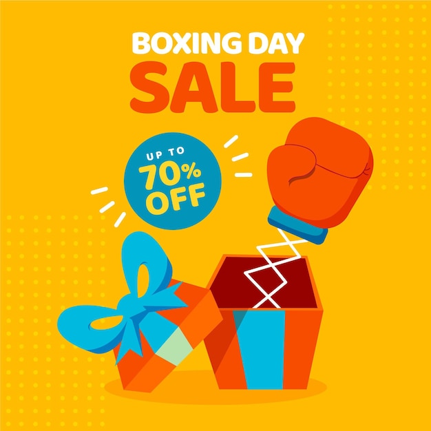 Vector venta de boxing day de diseño plano