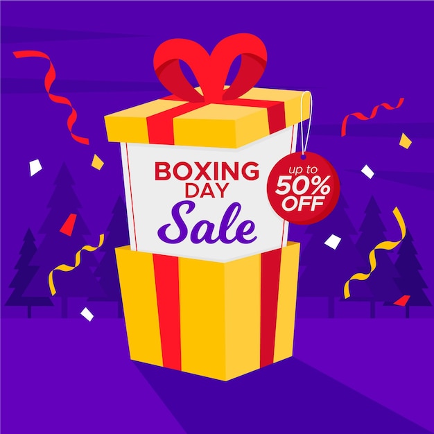 Venta de boxing day de diseño plano