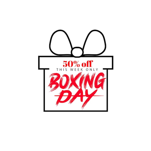 Venta de boxing day con fondo rojo, negro, pancarta, afiche o diseño de volante