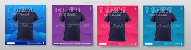 Vector venta de camisetas de verano oferta de redes sociales plantilla de diseño de banner para ventas y promociones de descuento