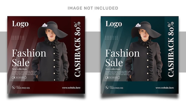 venta de carteles de moda y plantilla de publicación en redes sociales