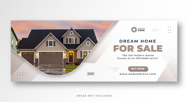 Venta de casas inmobiliarias portada de facebook banner web