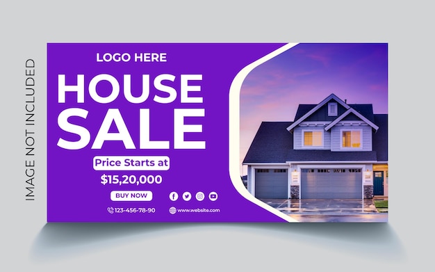 Venta de casas en las redes sociales portada de banner y anuncios banner y instagram venta de casas