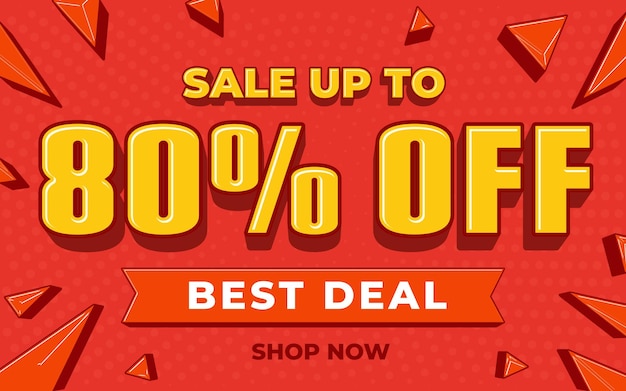 Venta hasta por ciento de descuento en banner de dibujos animados de mejor oferta