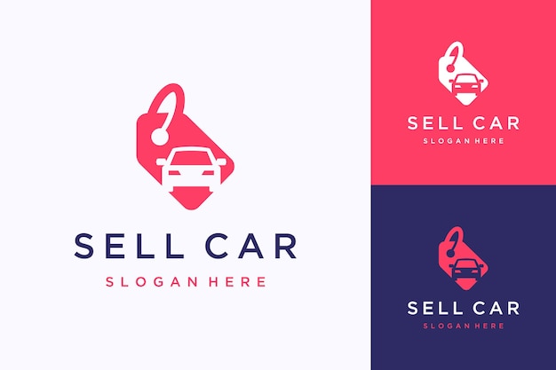 Venta de coches de diseño de logotipos o etiquetas de precios con coches.