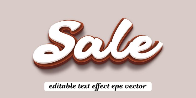 Venta de color blanco editable efecto de texto 3D vector eps