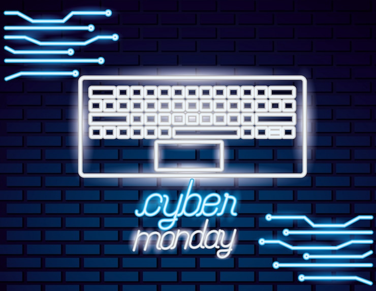 Vector venta de cyber lunes