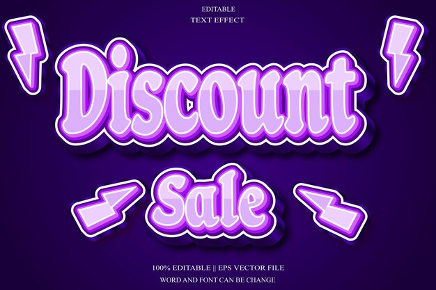 Venta con descuento Efecto de texto editable