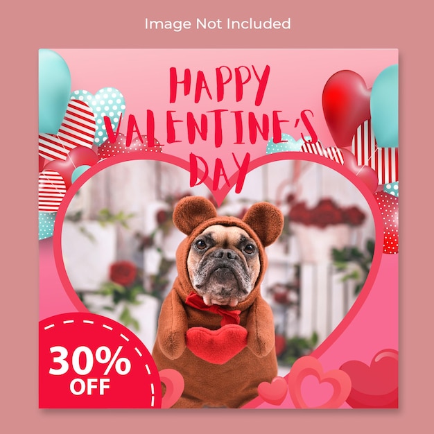 Vector venta del día de san valentín colección de publicaciones de instagram premium vector