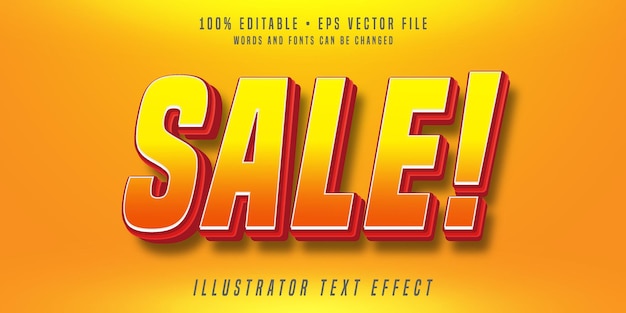 Vector venta efecto de texto editable fuente 3d de estilo de venta de verano