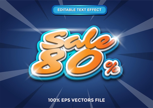 Venta de efecto de texto editable Vector Premium