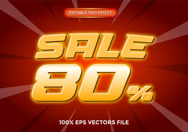 Venta de efecto de texto editable Vector Premium