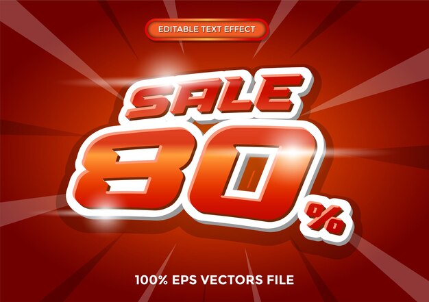 Venta de efecto de texto editable Vector Premium