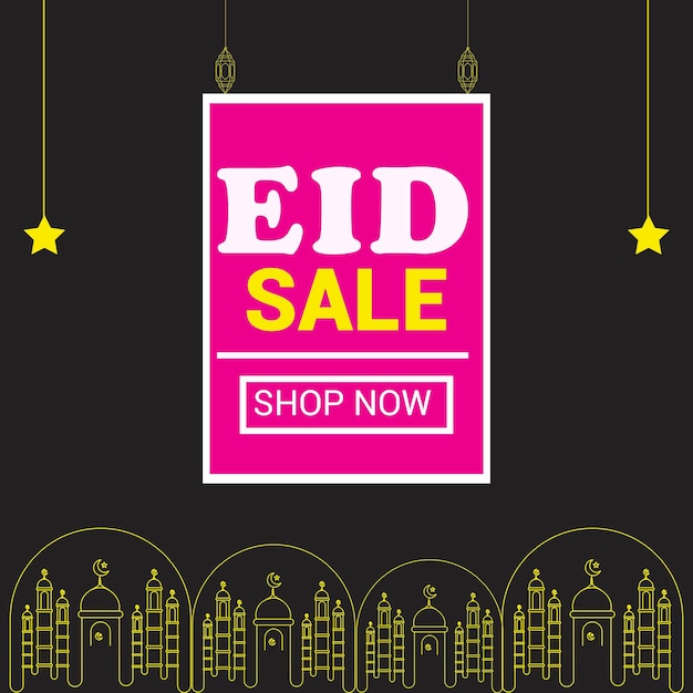 Vector venta de eid oferta especial de eid hasta un 50% de descuento vector de tema de gradiente eps archivo editable