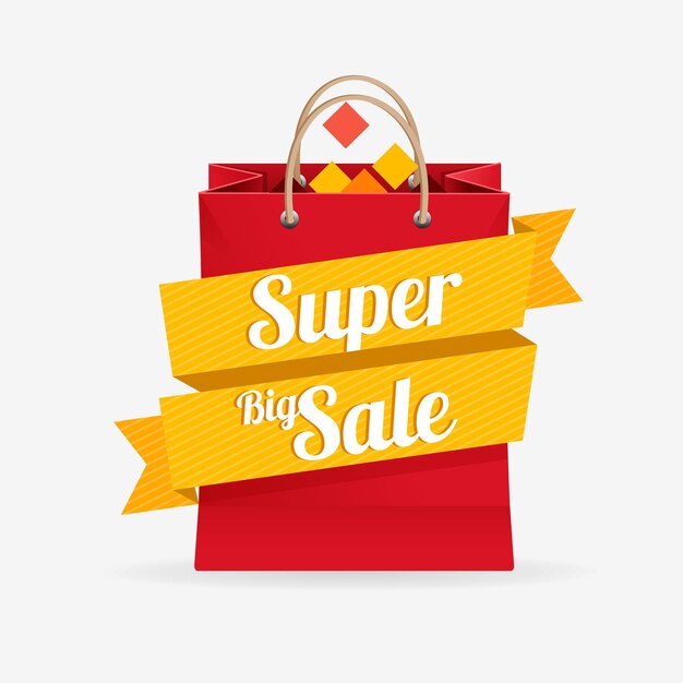 venta de etiquetas de bolsas. Concepto Super Gran Venta