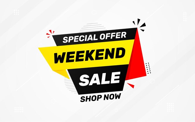 Venta de fin de semana oferta especial oferta de venta banner plantilla oferta de descuento fondo venta semanal banner