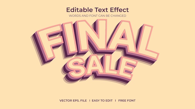 Venta final efecto texto